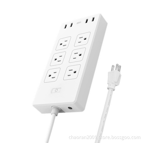 6 Socket 4 Port Usb Power Strip Surge Protector US Power Strip With Usb Charging Ports Extension Cord Power Strip